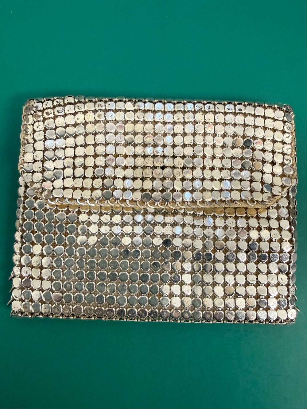 Vintage Gold Metallic Sequin Coin Purse